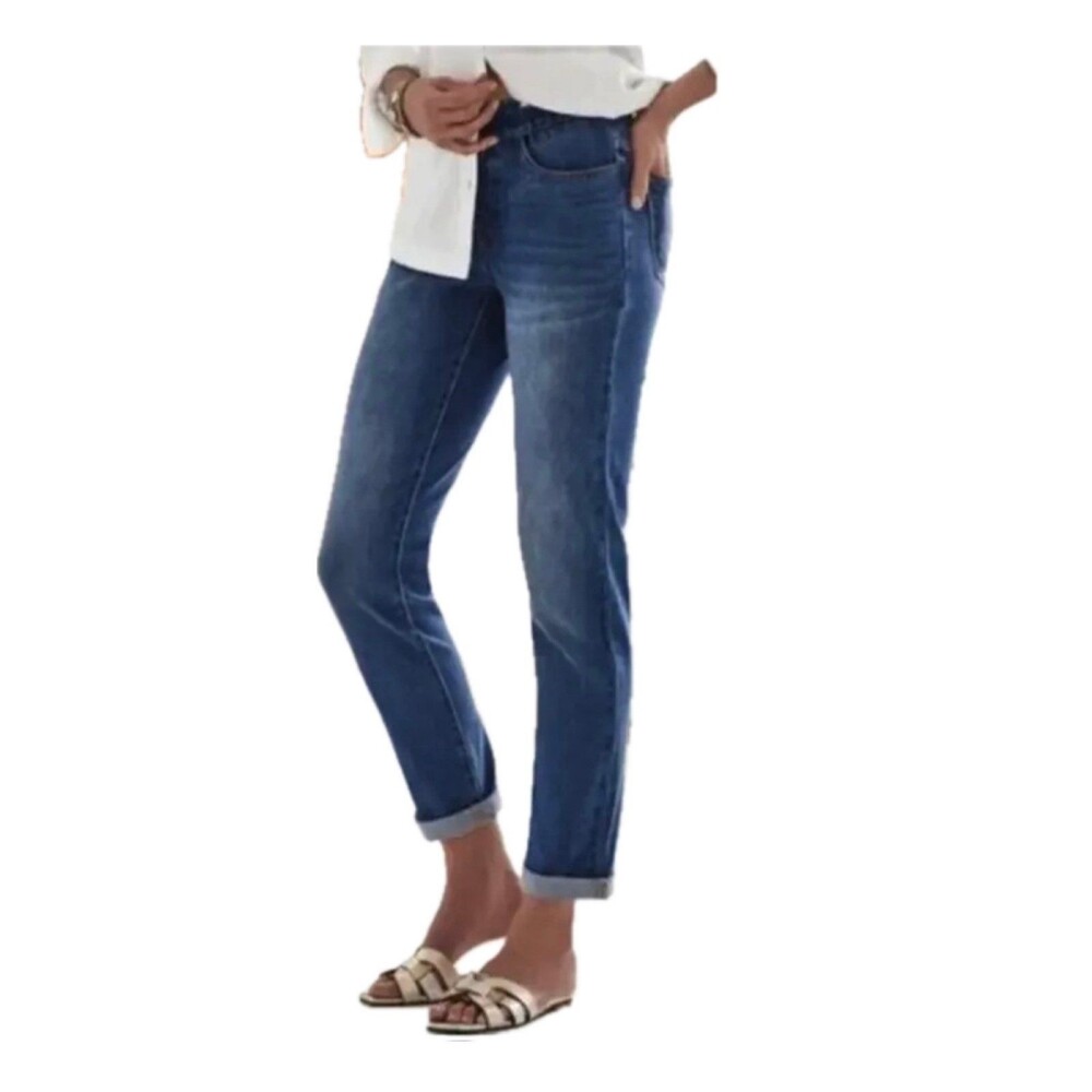 Soft Surroundings Ultimate Denim Pull On Elastic Band Waist Jeans Petite Large